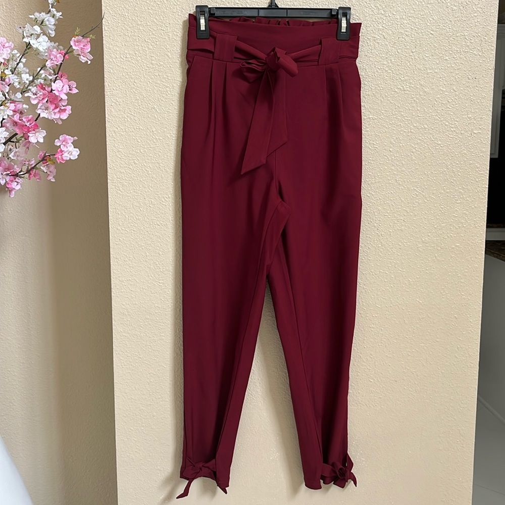 women casual pants by Grace Karin SZ Small - elastic waist -bow waist and legs-